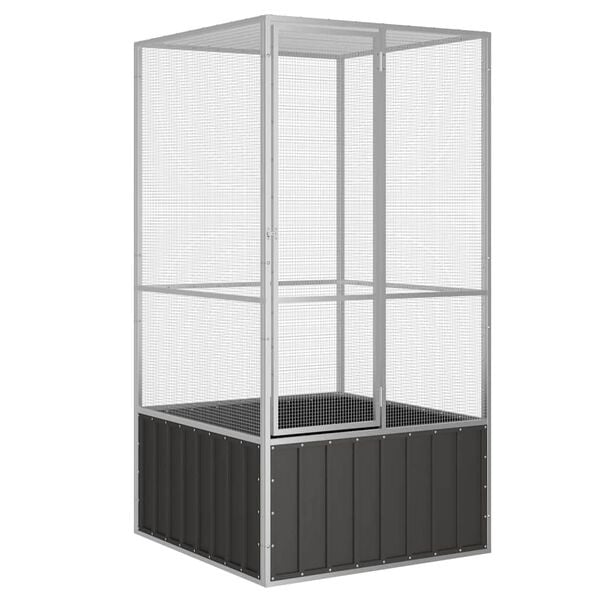Grande Volière en Acier Anthracite 111x107x211,5 cm - 35% de remise