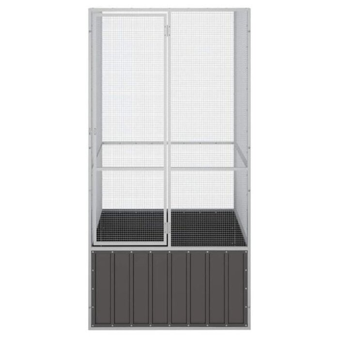 Grande Volière en Acier Anthracite 111x107x211,5 cm - 35% de remise