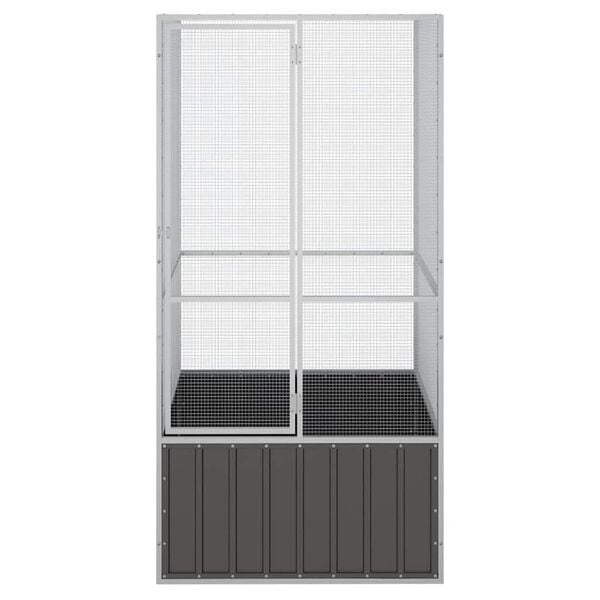 Grande Volière en Acier Anthracite 111x107x211,5 cm - 35% de remise