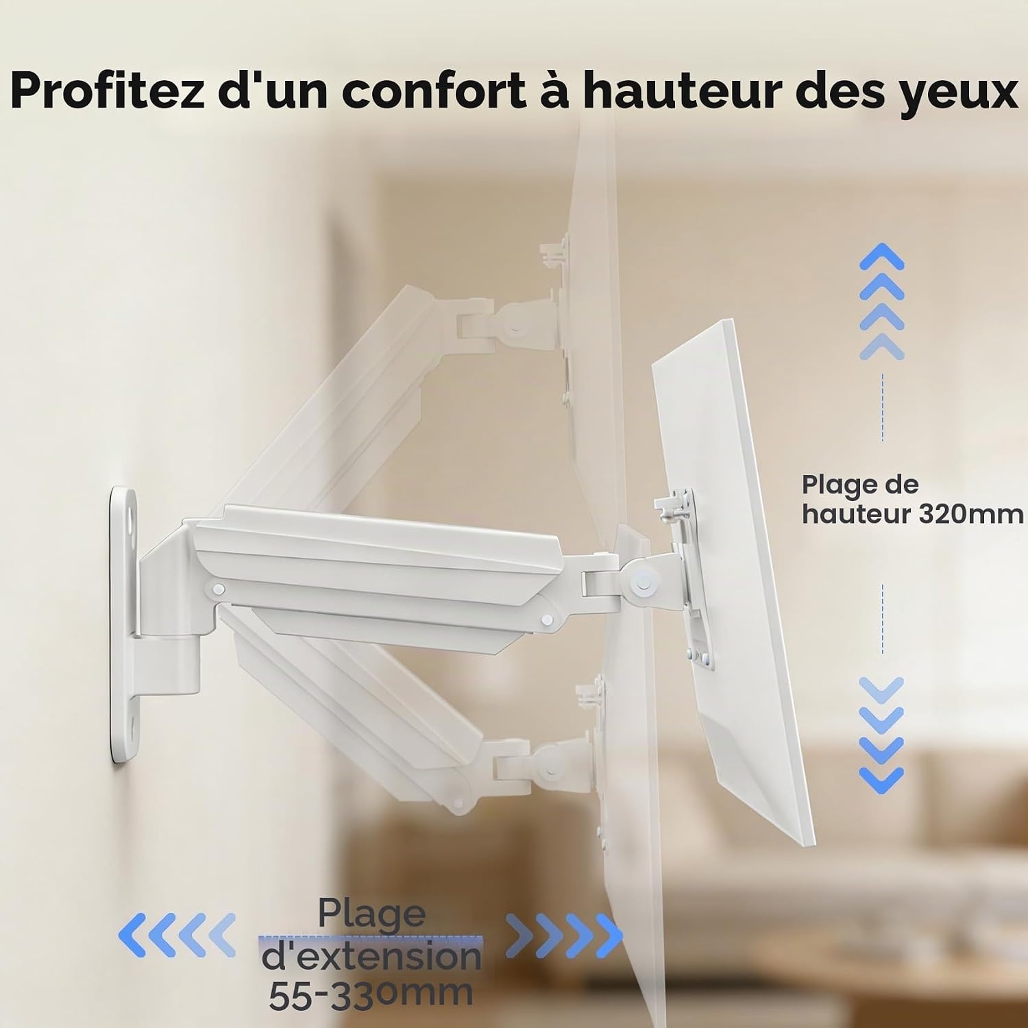 Support mural pour écran 13-32 pouces articulé blanc - 32% de remise