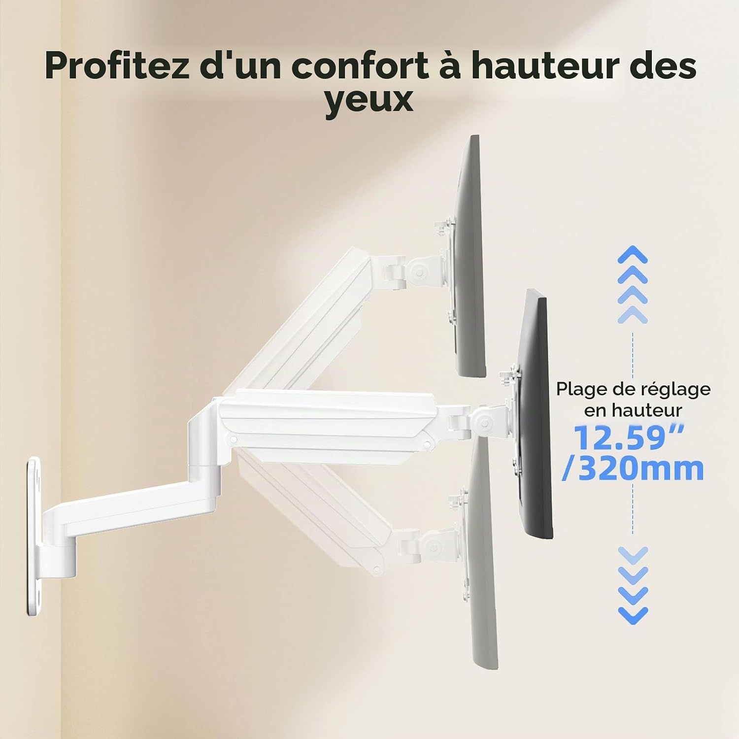 Support Mural Articulé pour Écran 13-32" Blanc - 32% de remise