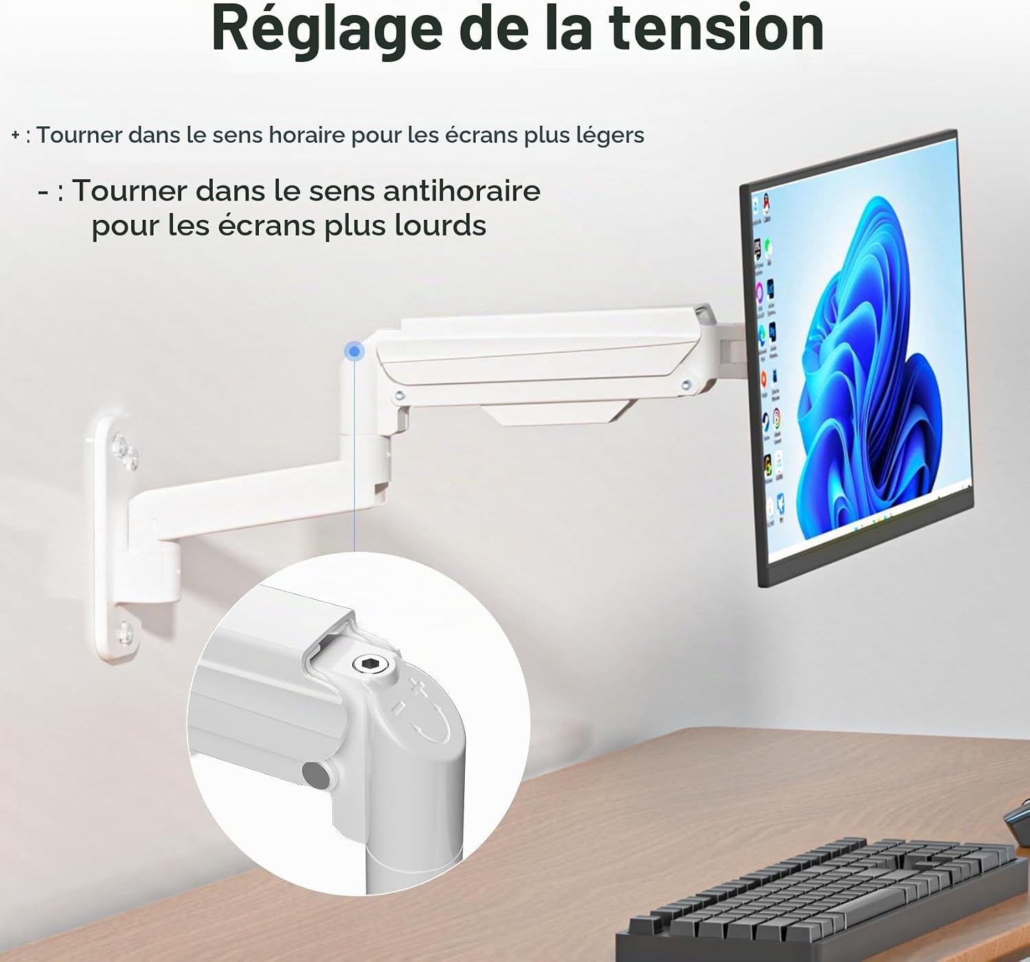 Support Mural Articulé pour Écran 13-32" Blanc - 32% de remise