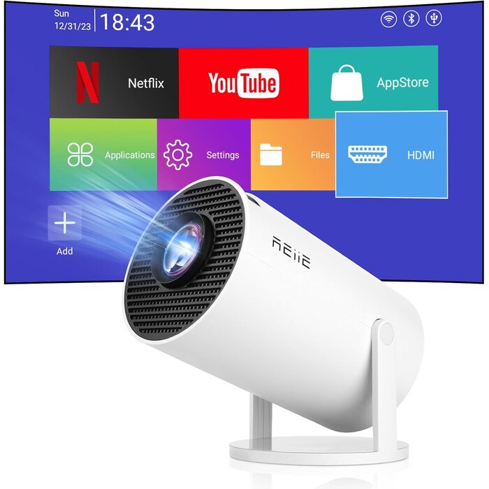 Mini projecteur portable rotatif Android 11 4K - 33% de remise