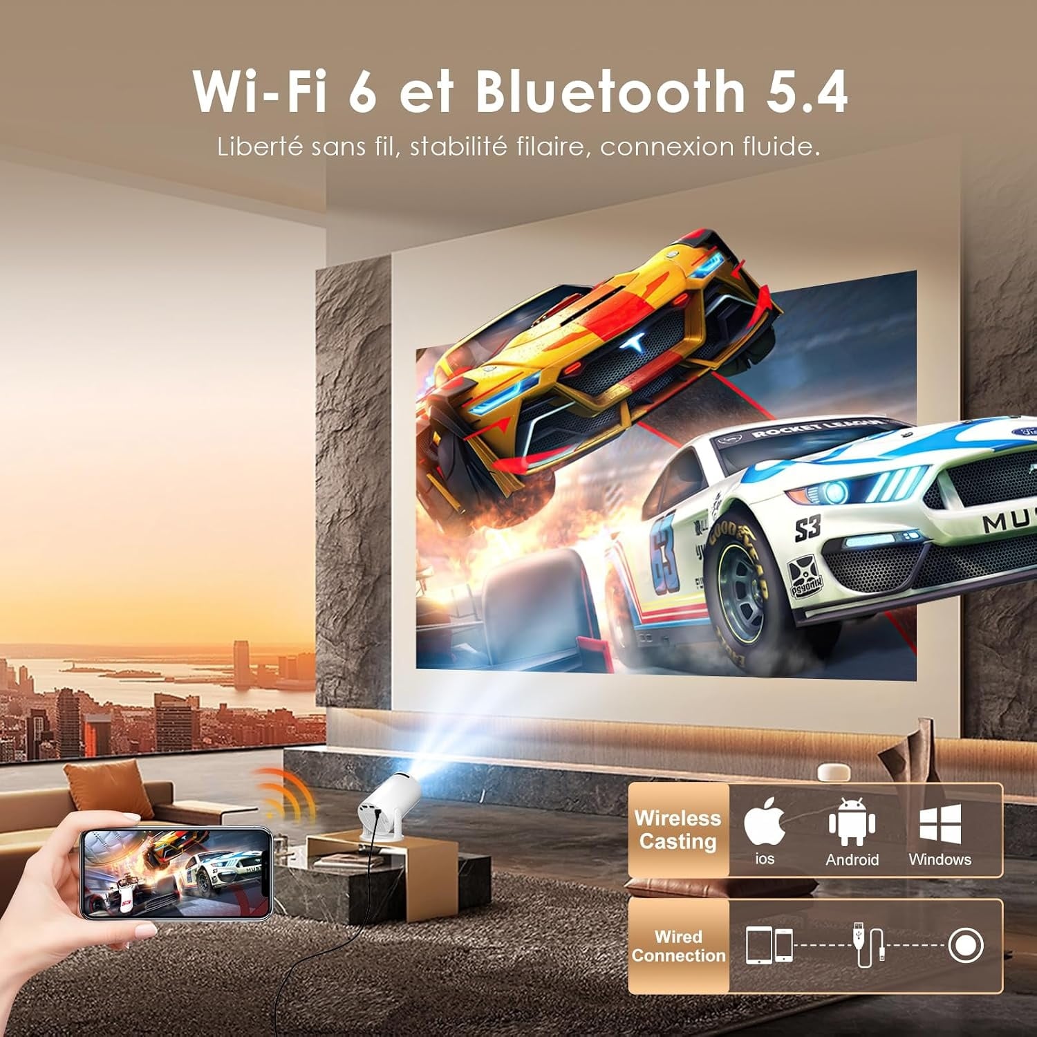 Mini projecteur intelligent portable 720P - 33% de remise