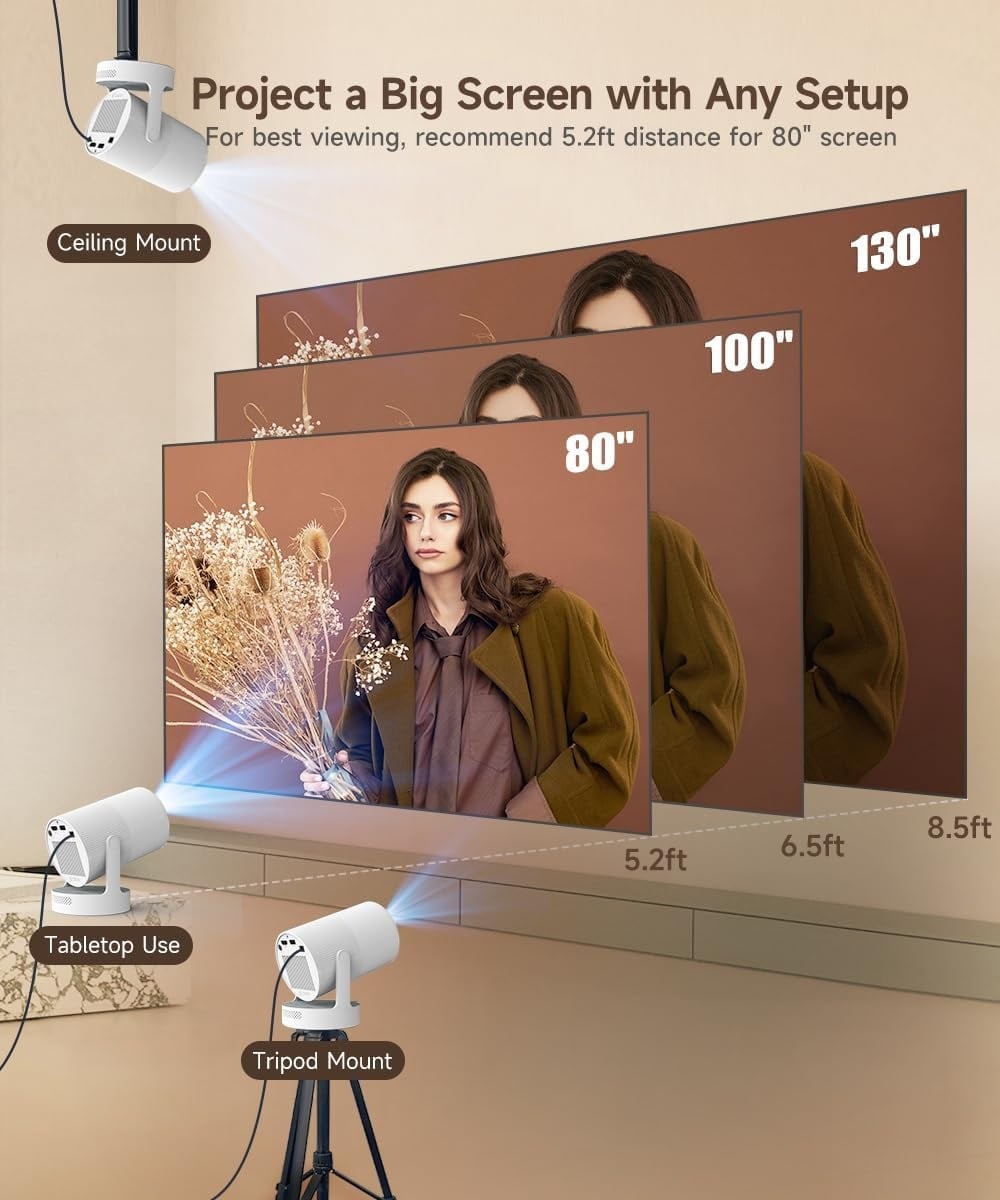 Projecteur Portable Wi-Fi 6 720p - Correction Auto - 34% de remise