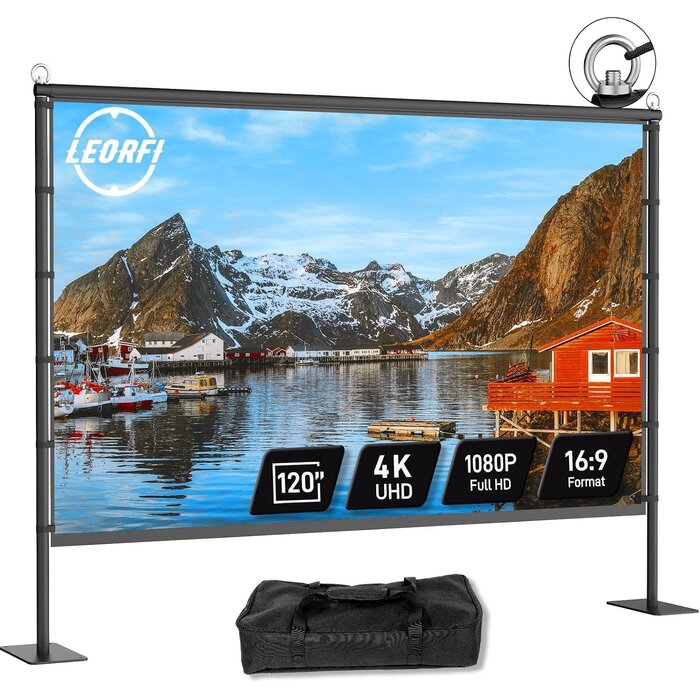 Écran de projection 120 pouces portable 4K - 34% de remise