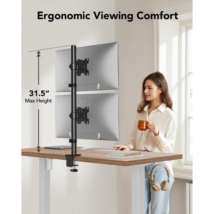 Support double moniteur vertical pour écrans 17-32 pouces - 33% de remise