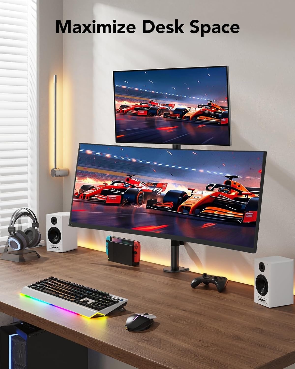 Support double moniteur vertical pour écrans 17-32 pouces - 33% de remise