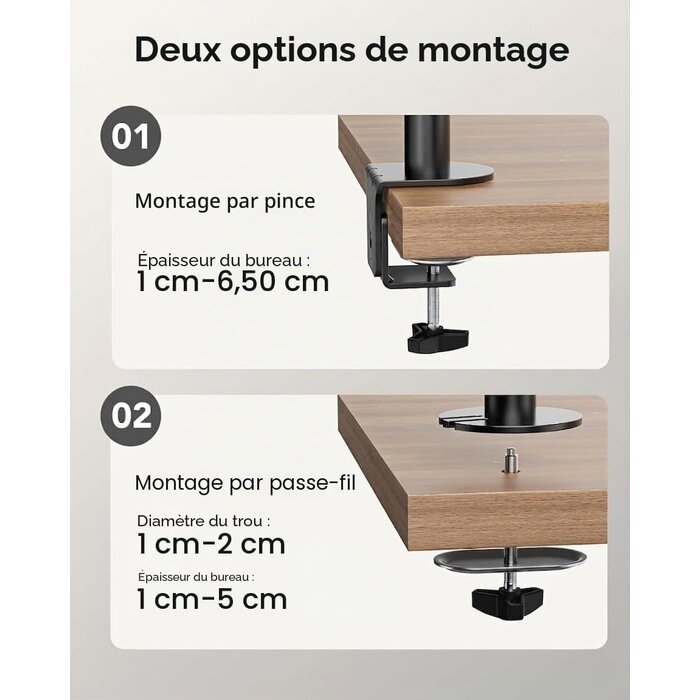 Support double moniteur vertical pour écrans 17-32 pouces - 33% de remise