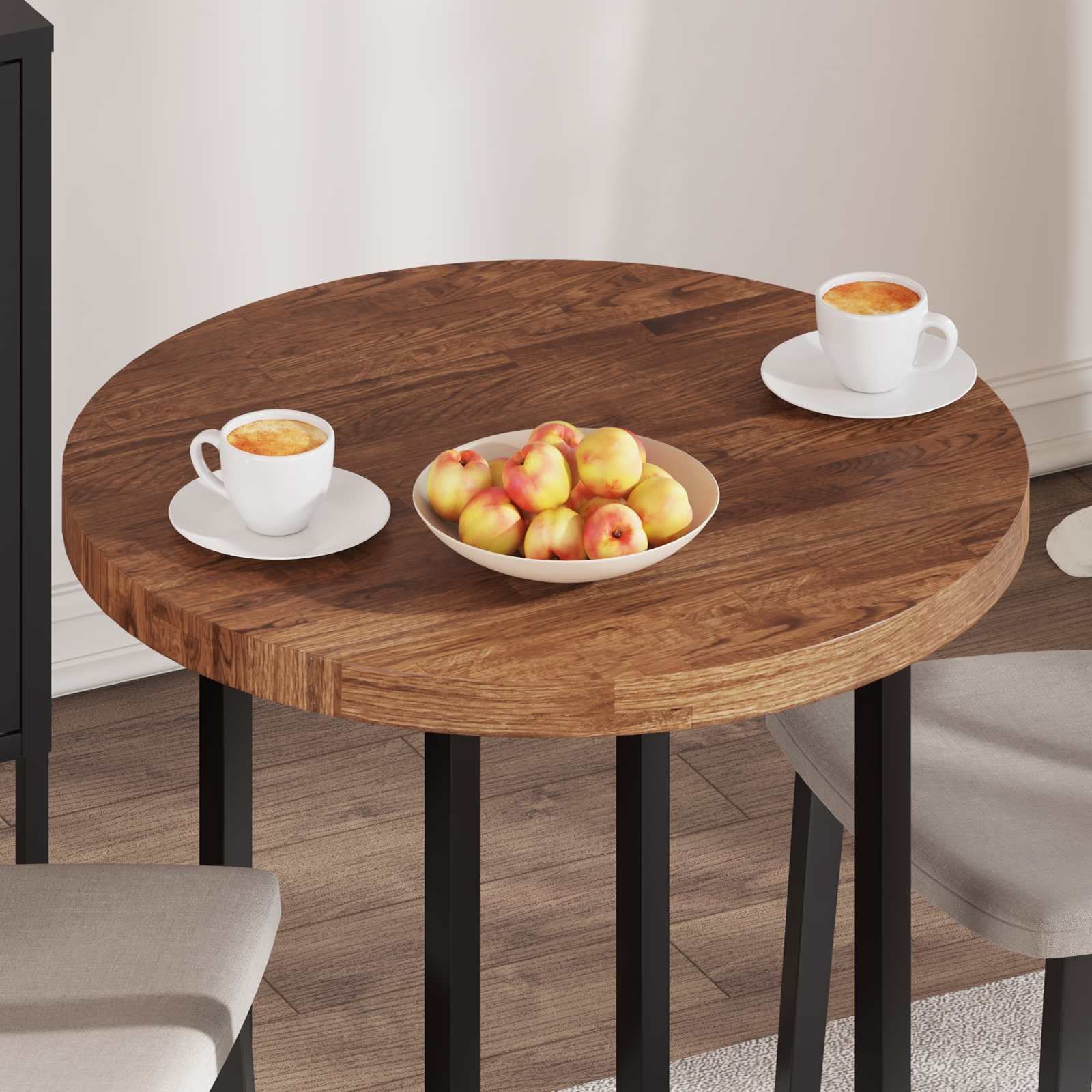 Plateau de table rond en chêne massif 70cm - 34% de remise