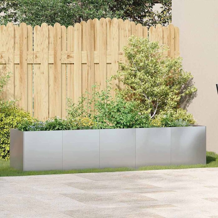 Jardinière surélevée 200x40x40 cm en acier galvanisé - 34% de remise