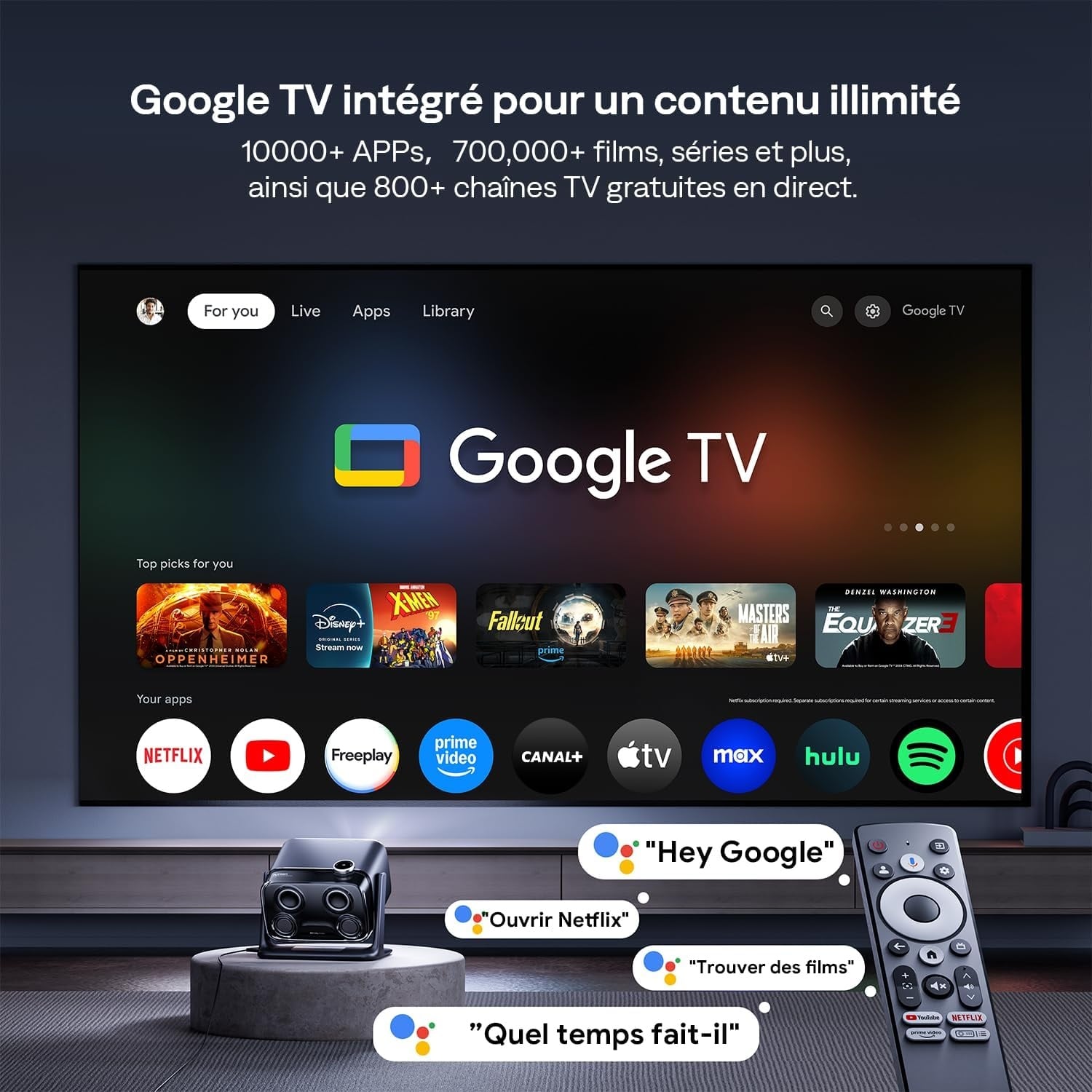 Projecteur Smart Vidéo 4K Google TV - 35% de remise - État Déballé