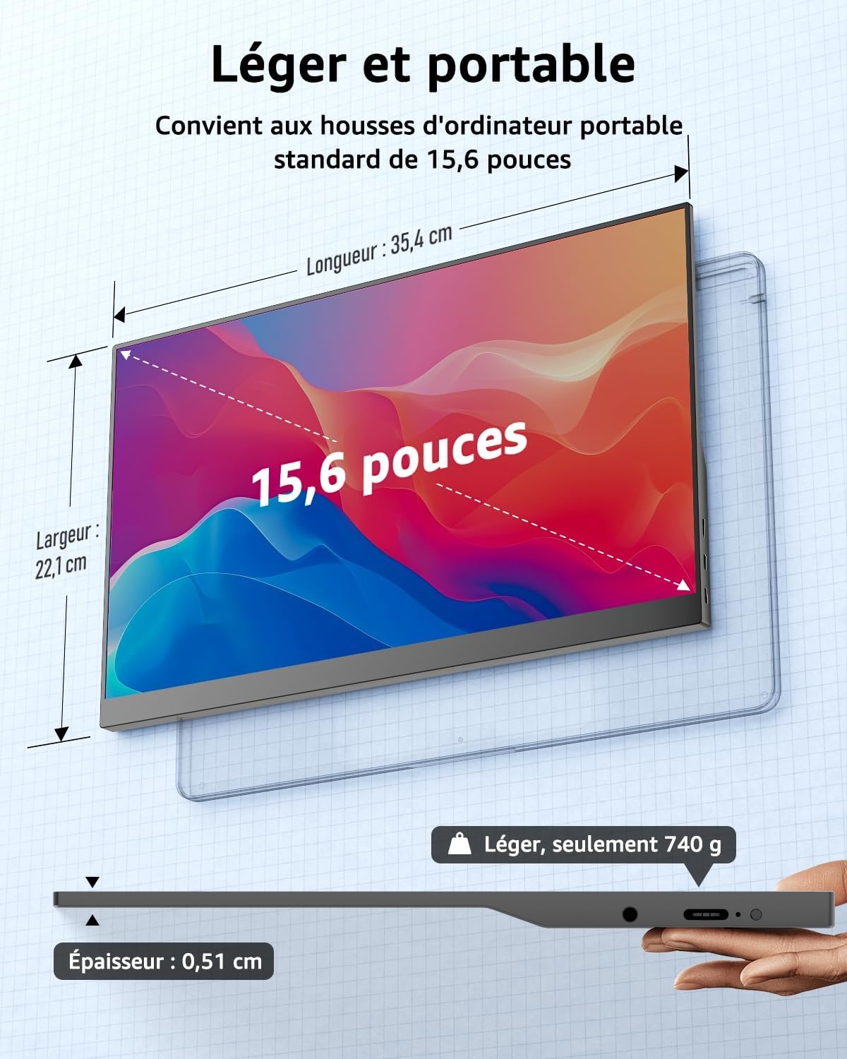Moniteur portable Full HD 15,6 pouces - 34% de remise