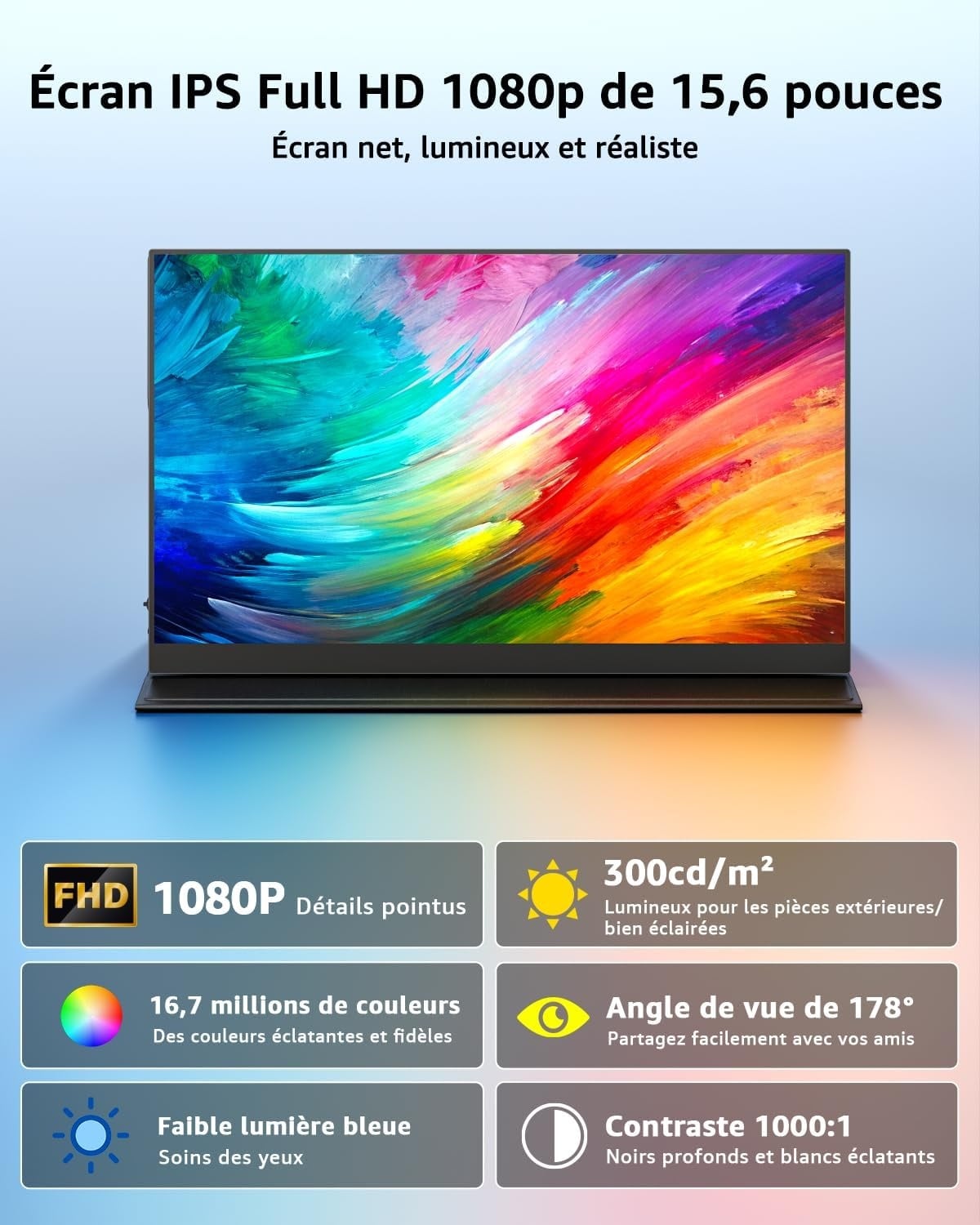Moniteur portable Full HD 15,6 pouces - 34% de remise