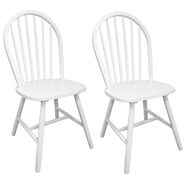 Lot de 2 chaises en bois d'hévéa massif blanc - 35% de remise