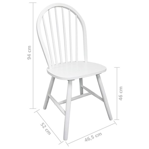Lot de 2 chaises en bois d'hévéa massif blanc - 35% de remise