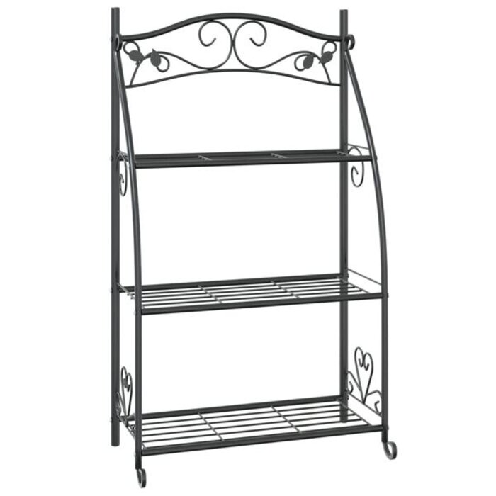 Étagère à fleurs en acier noir 56x30x96 cm - 34% de remise