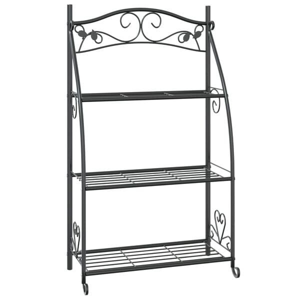 Étagère à fleurs en acier noir 56x30x96 cm - 34% de remise