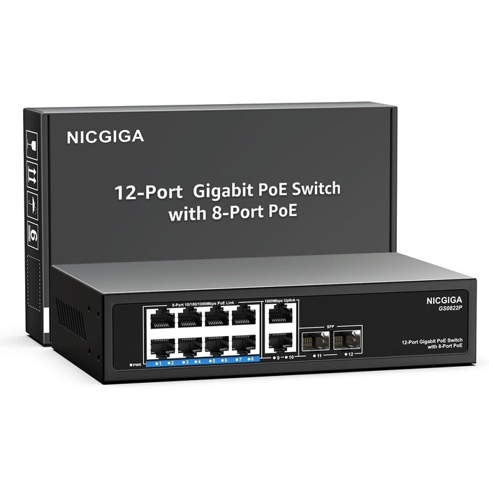 Commutateur réseau 12 ports PoE+ Gigabit - 33% de remise