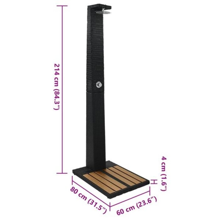 Douche de jardin en rotin et WPC - 35% de remise