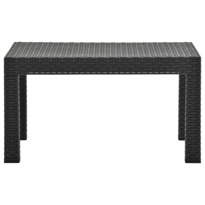 Table de jardin basse aspect rotin anthracite - 58x58x41 cm - 33% de remise