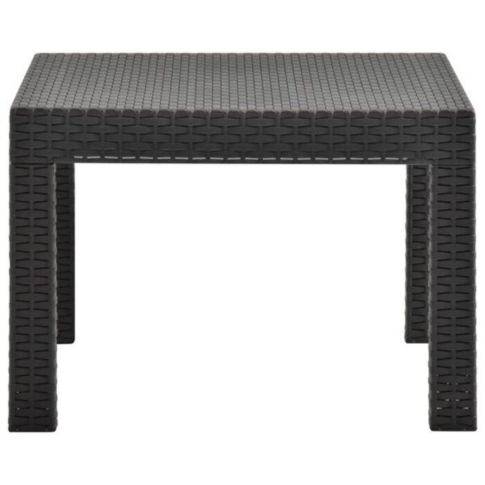 Table de jardin basse aspect rotin anthracite - 58x58x41 cm - 33% de remise