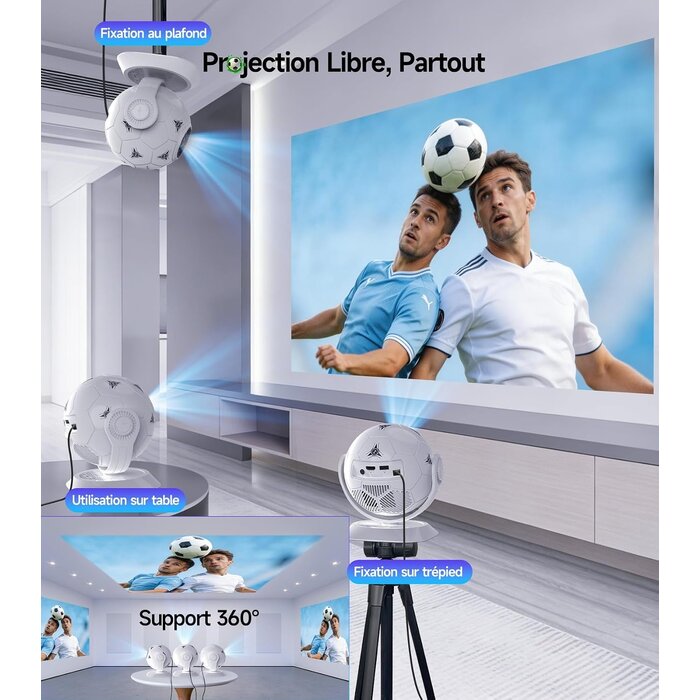 Mini Projecteur Portable 4K Android 14 - 34% de remise
