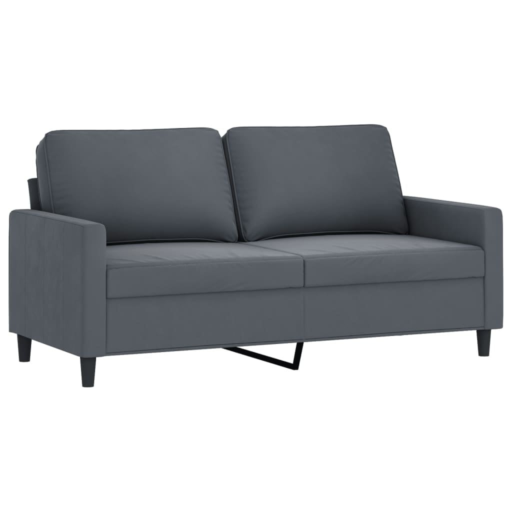 Canapé deux places en velours gris foncé - 140 cm - 35% de remise