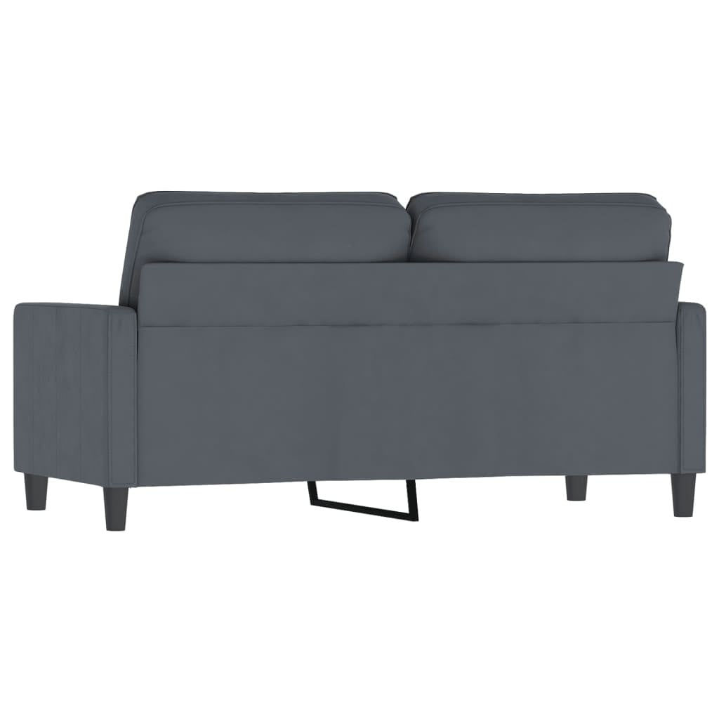 Canapé deux places en velours gris foncé - 140 cm - 35% de remise