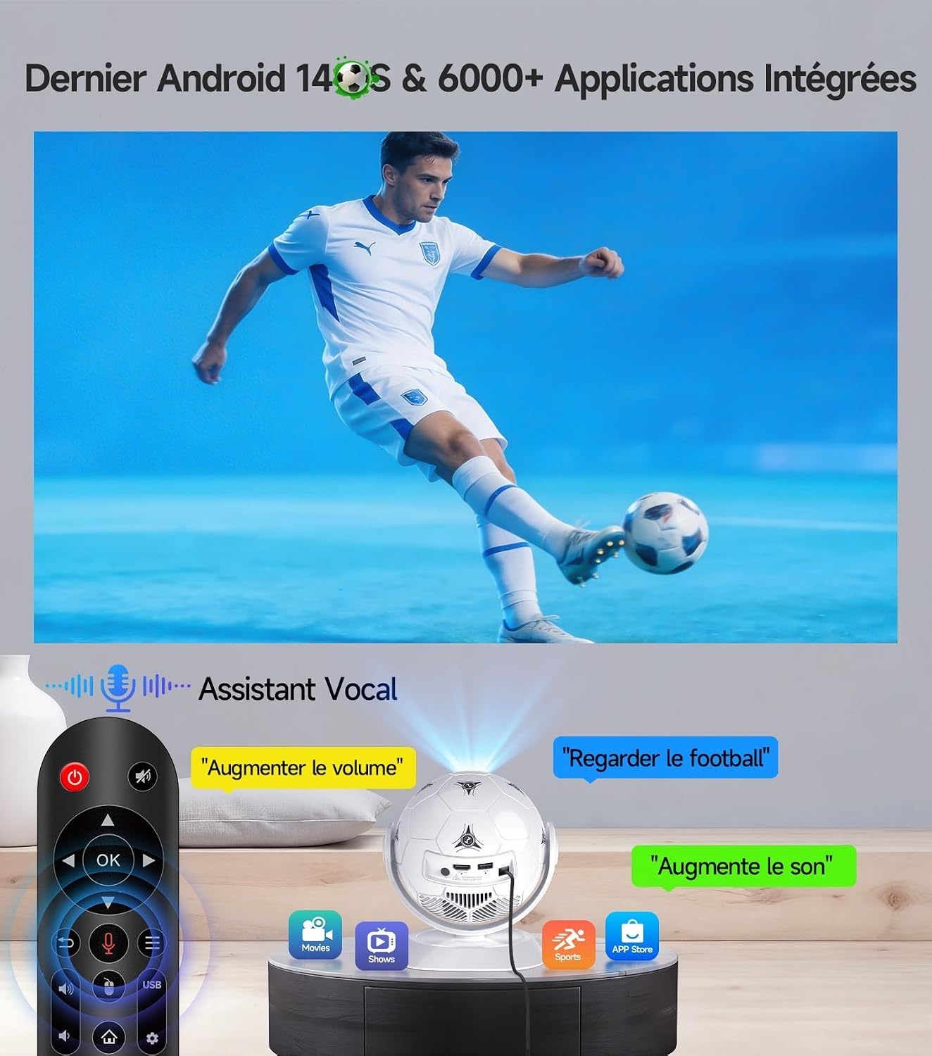 Mini Projecteur 4K Portable WiFi 6 - 34% de remise