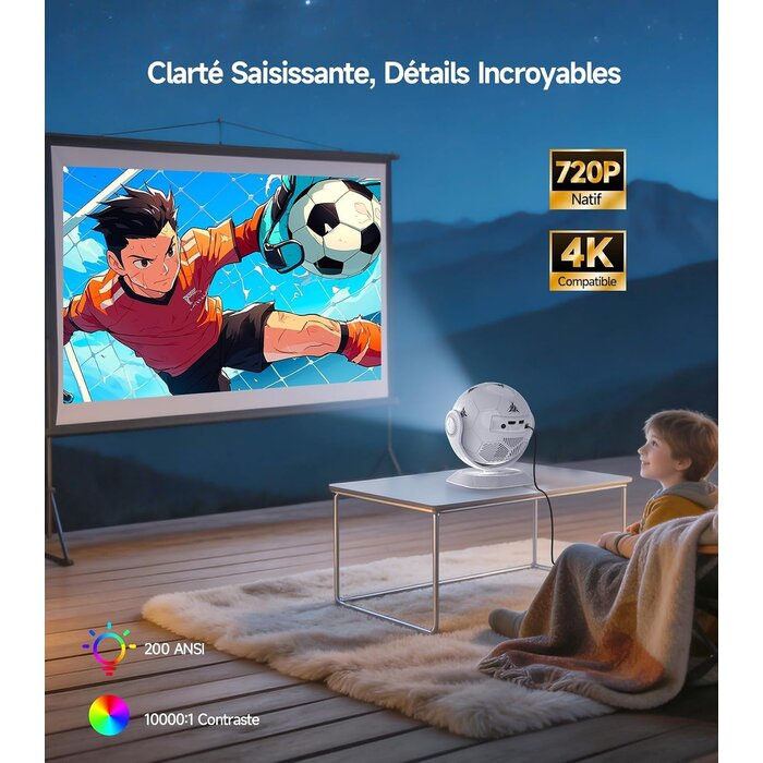 Mini Projecteur 4K Portable WiFi 6 - 34% de remise