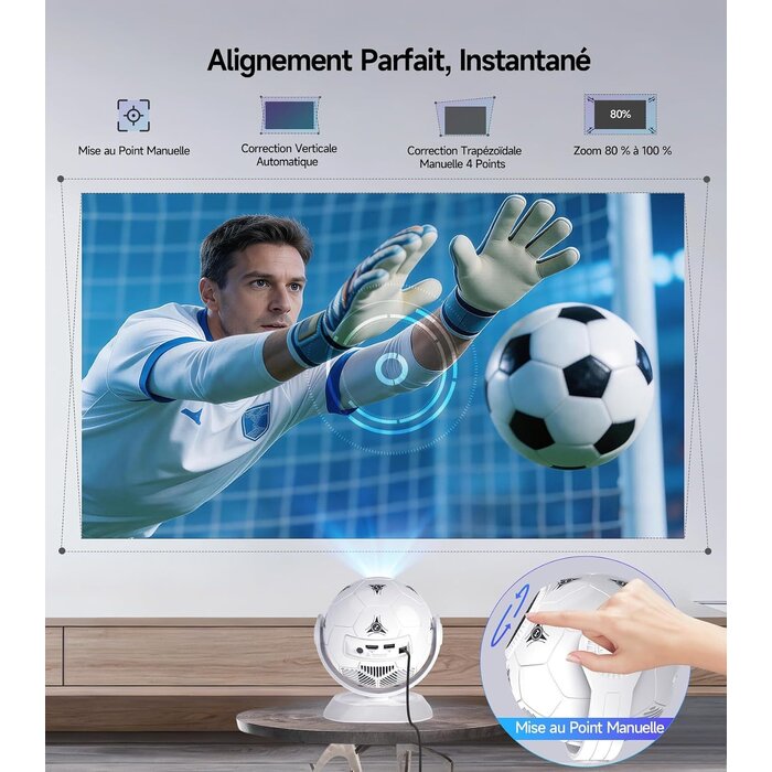 Mini Projecteur 4K Portable WiFi 6 - 34% de remise