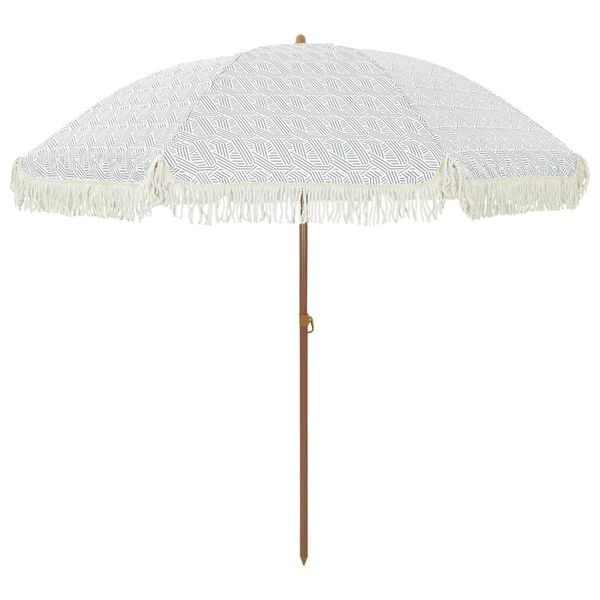 Parasol de plage inclinable gris/blanc 205cm - 34% de remise