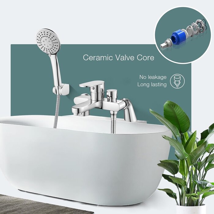 Mitigeur de baignoire avec douchette - Laiton chromé - 34% de remise