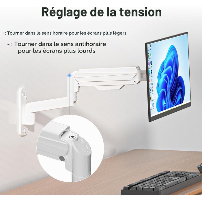 Support mural TV 13-32" articulé blanc - 32% de remise
