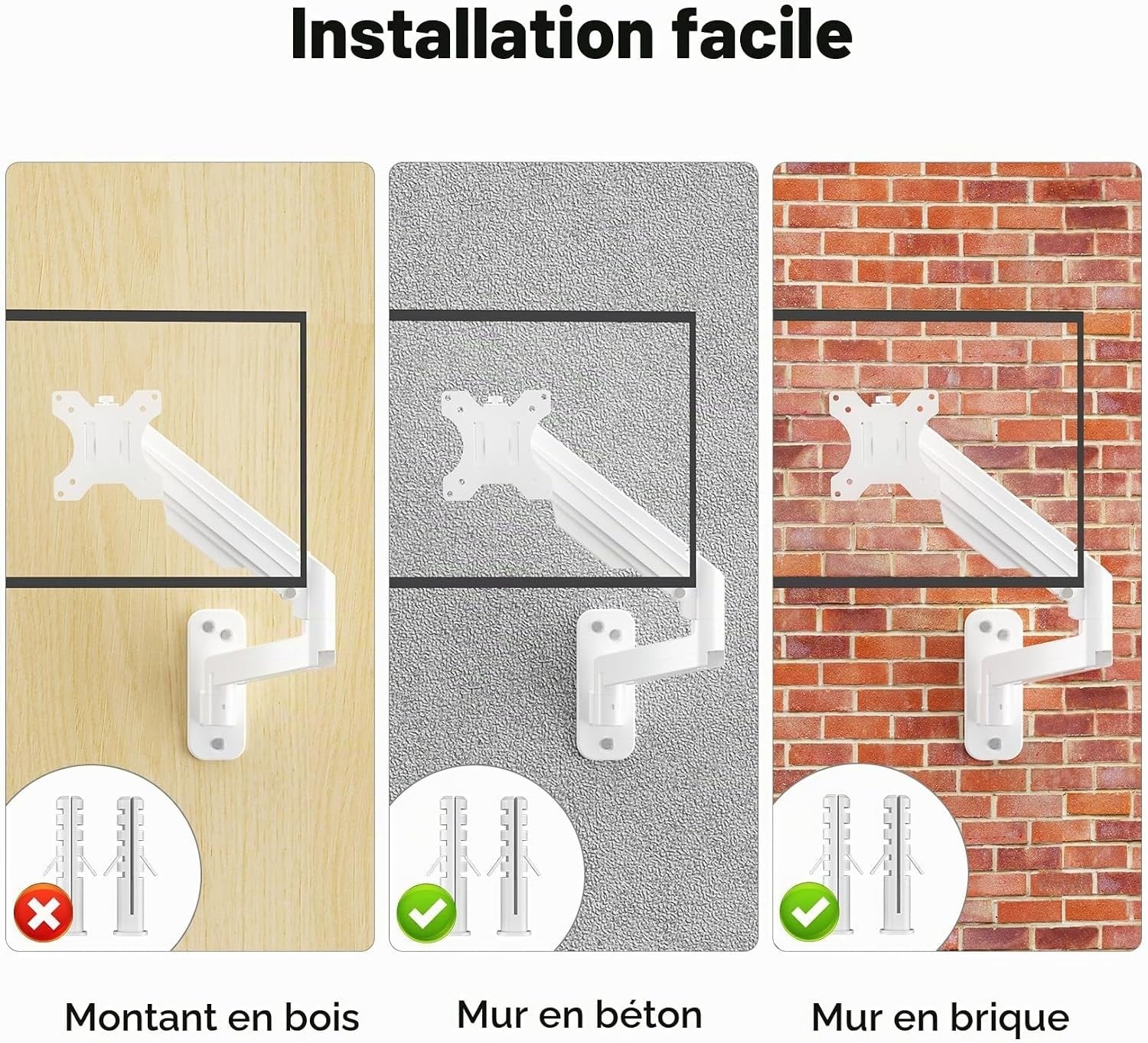 Support mural TV 13-32" articulé blanc - 32% de remise