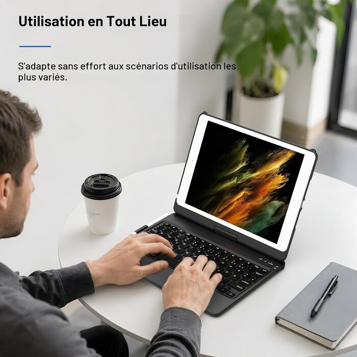 Étui clavier pivotant 360° pour iPad 10,2" QWERTZ - 32% de remise