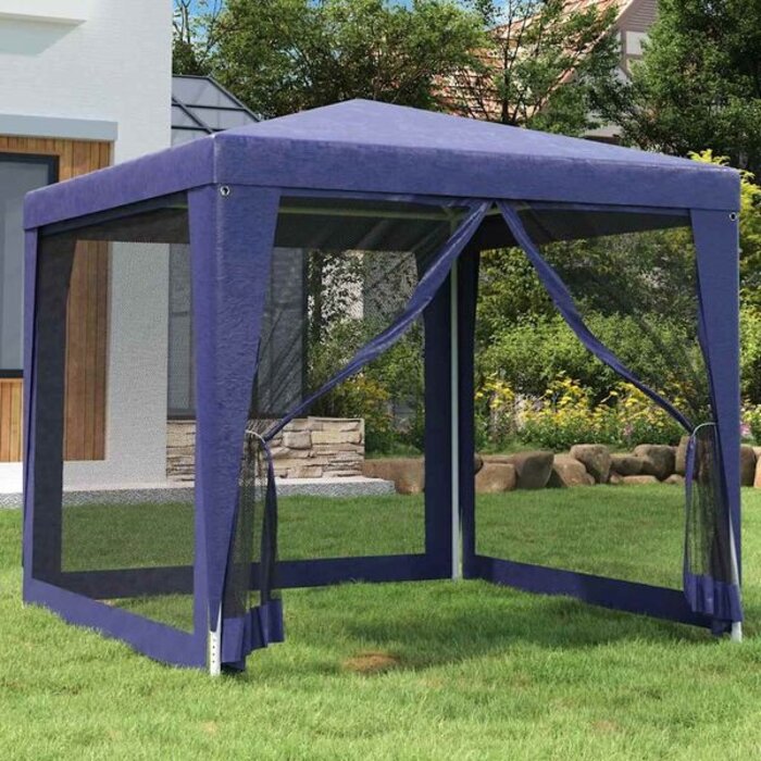 Tonnelle de jardin 2,5x2,5m HDPE bleu - 34% de remise