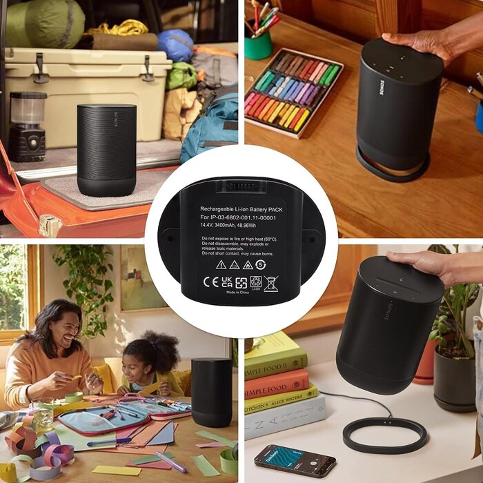 Batterie pour enceinte Sonos Move - 34% de remise - Capacité 3400mAh