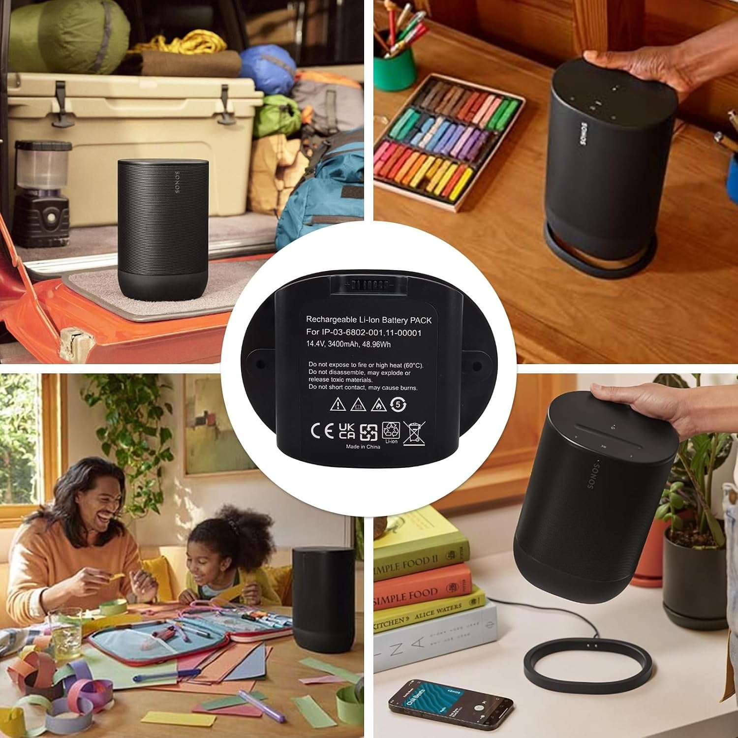 Batterie pour enceinte Sonos Move - 34% de remise - Capacité 3400mAh