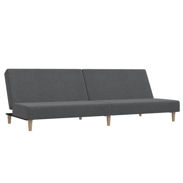 Canapé-lit 2 places en tissu gris clair - 35% de remise