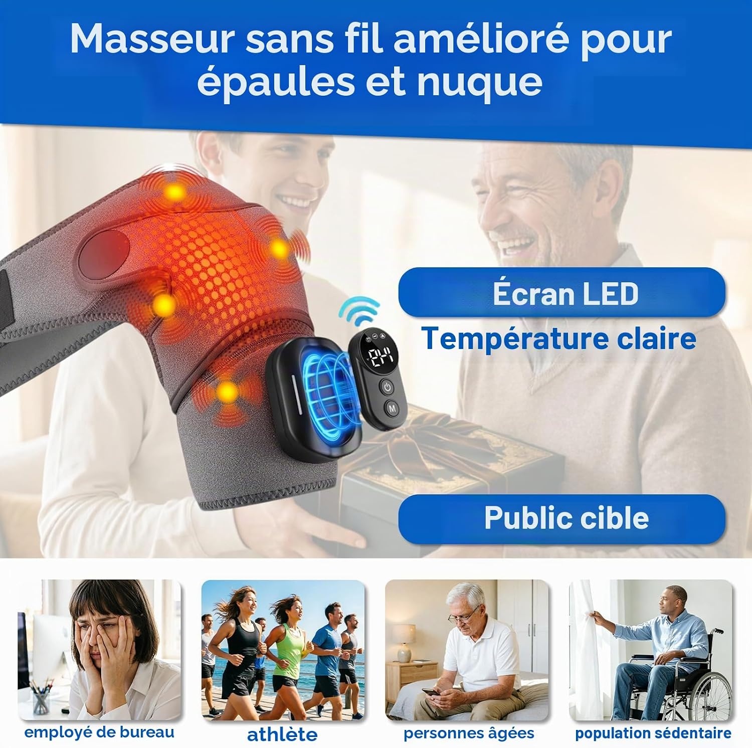 Appareil de massage chauffant 3-en-1 - Épaules et cou - 33% de remise
