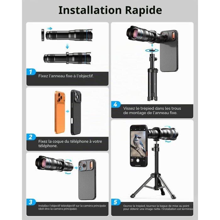 Téléobjectif 36x pour iPhone 16 Pro - 4K HD - 34% de remise