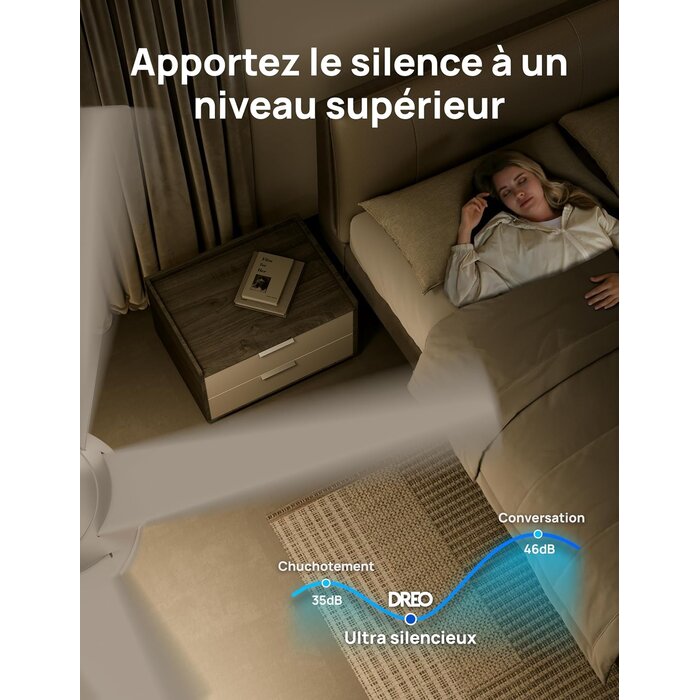 Ventilateur de plafond LED 132 cm intelligent, moteur silencieux - 35% de remise
