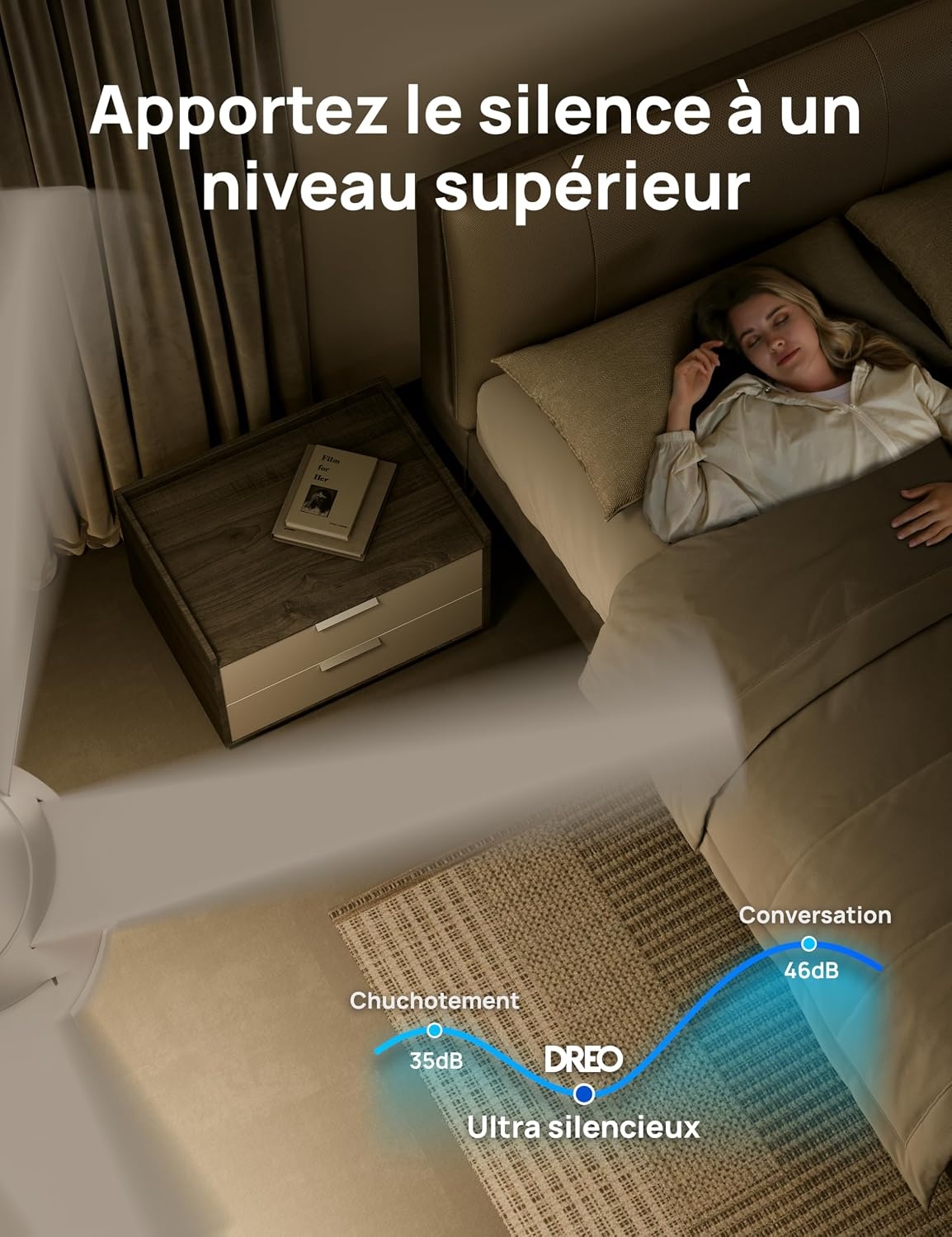 Ventilateur de plafond LED 132 cm intelligent, moteur silencieux - 35% de remise