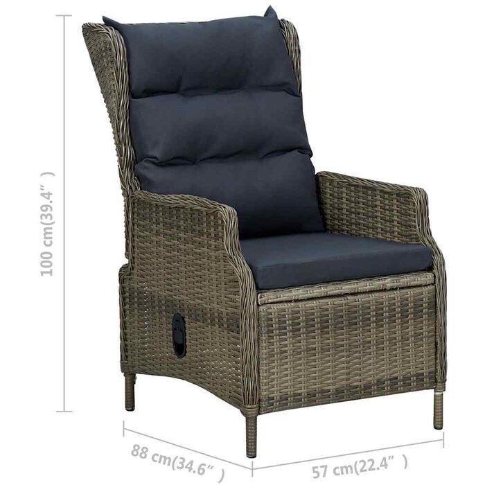 Chaise de jardin inclinable en rotin marron - 35% de remise
