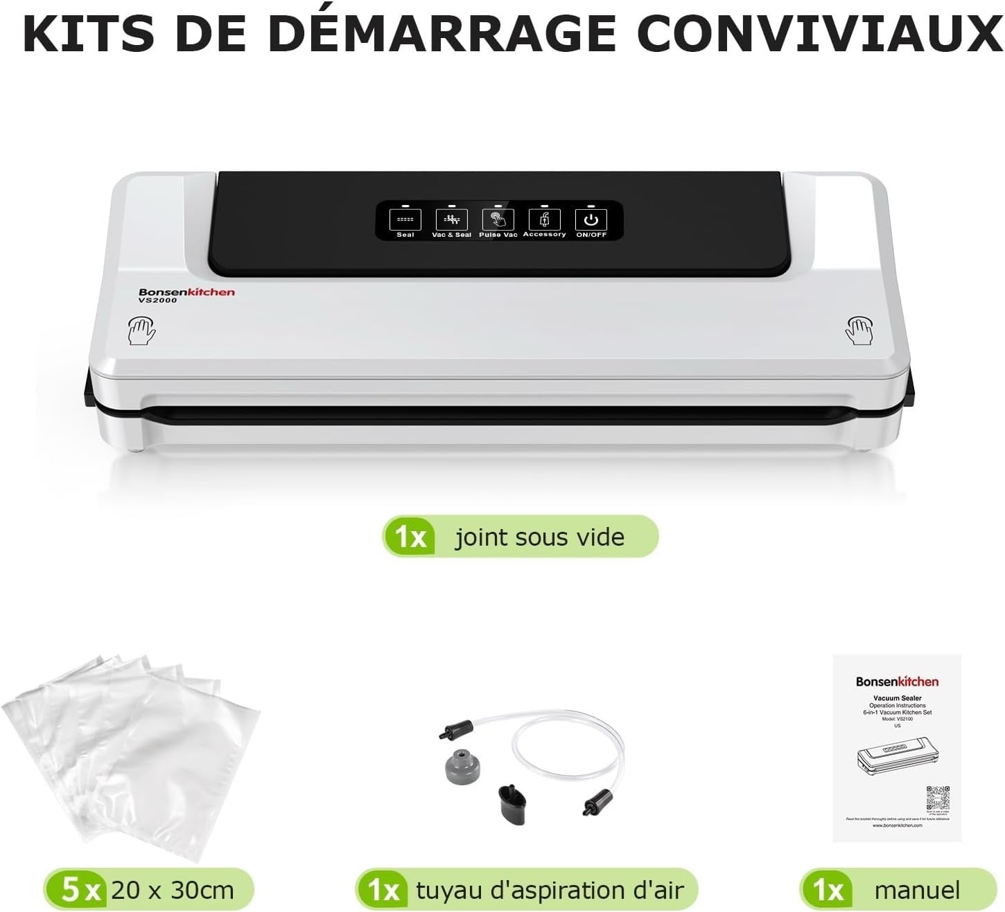 Appareil de mise sous vide 4 modes - Blanc - 33% de remise