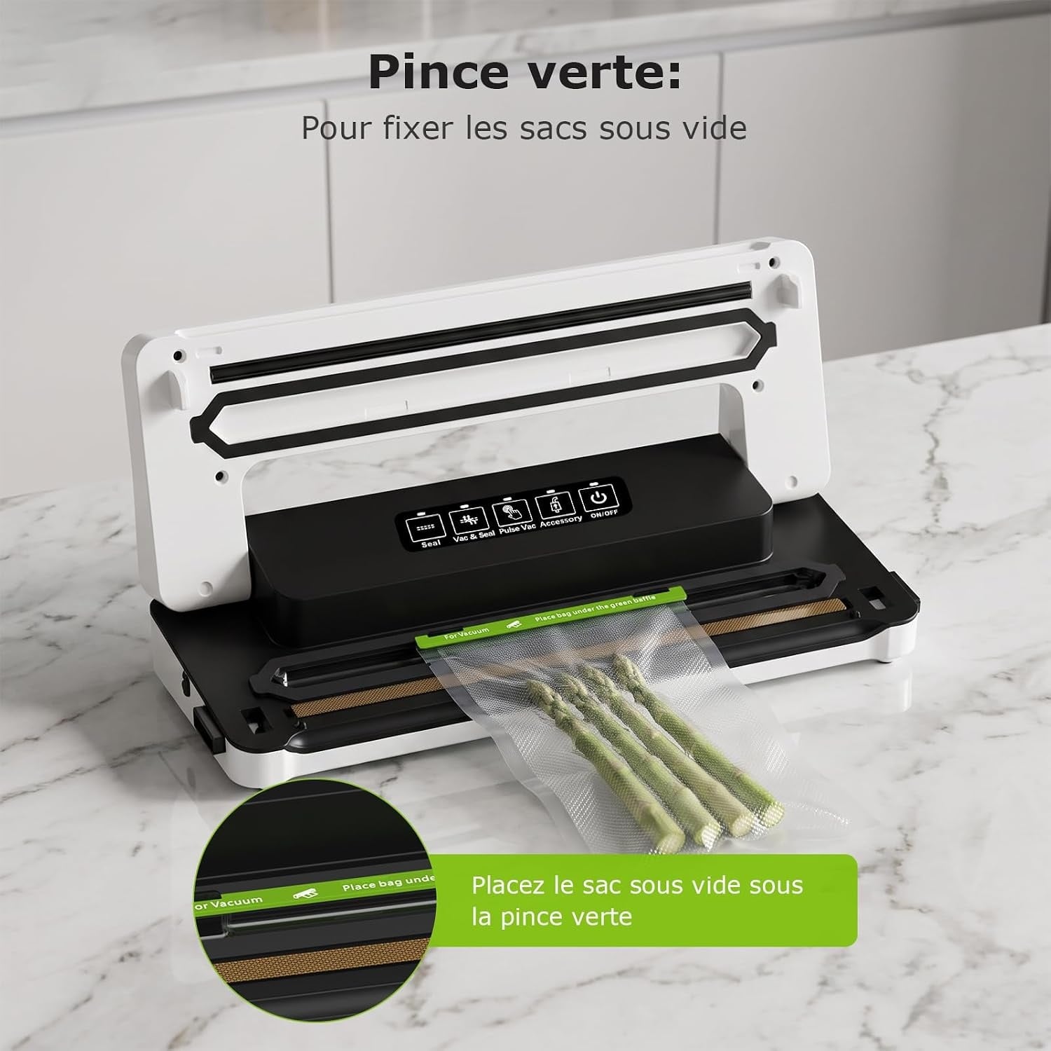 Appareil de mise sous vide 4 modes - Blanc - 33% de remise