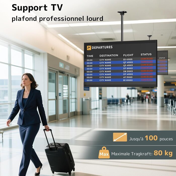 Support plafond TV 50-100 pouces inclinable - 34% de remise