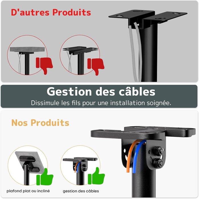 Support plafond TV 50-100 pouces inclinable - 34% de remise